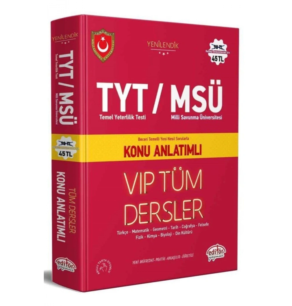 Editör Tyt Msü Vip Tüm Dersler Konu Anlatım