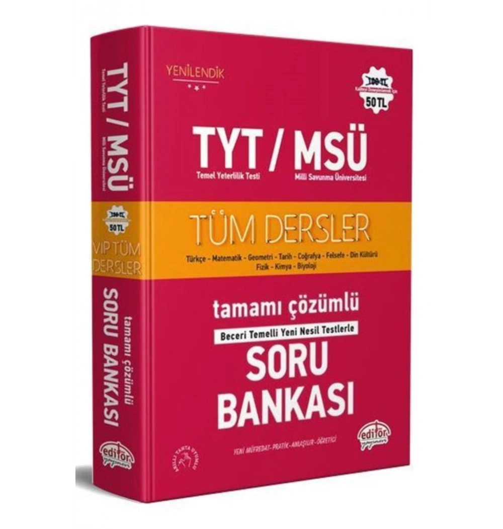 Editör Tyt Msü Tüm Dersler Çözümlü Soru Bankası