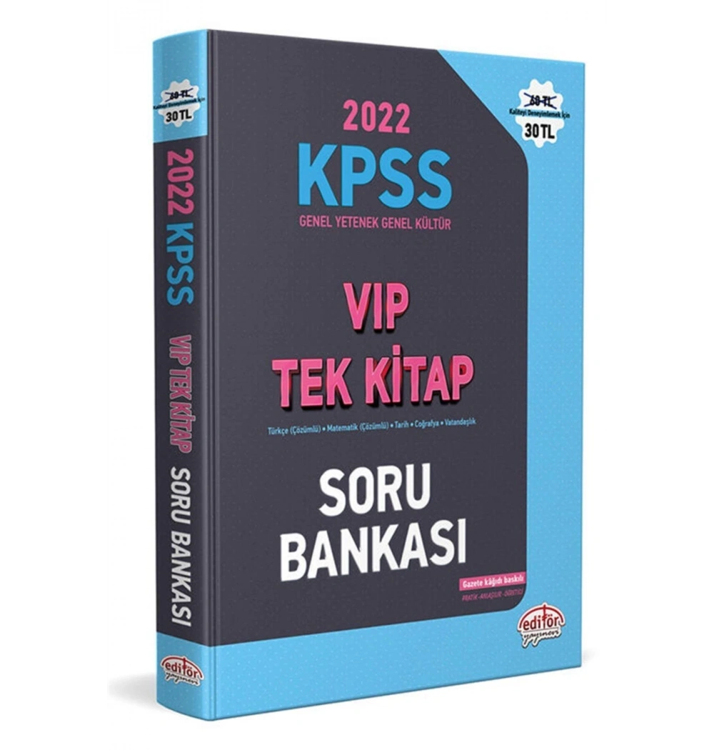 Editör 2022 Kpss Gy Gk Vip Tek Kitap Soru Bankası