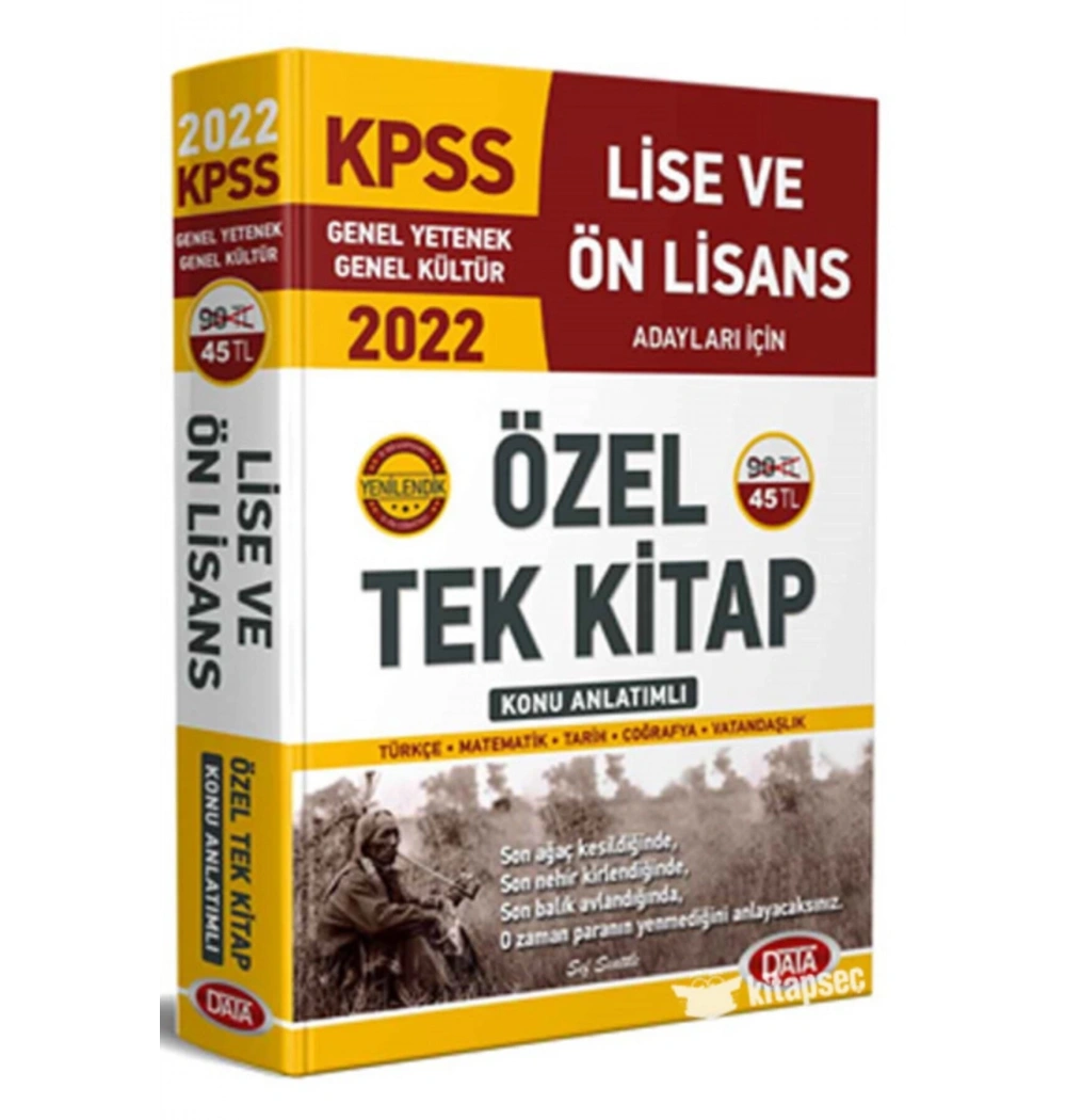 Data 2022 Kpss Lise Önlisasn Özel Tek Kitap Konu Anlatım
