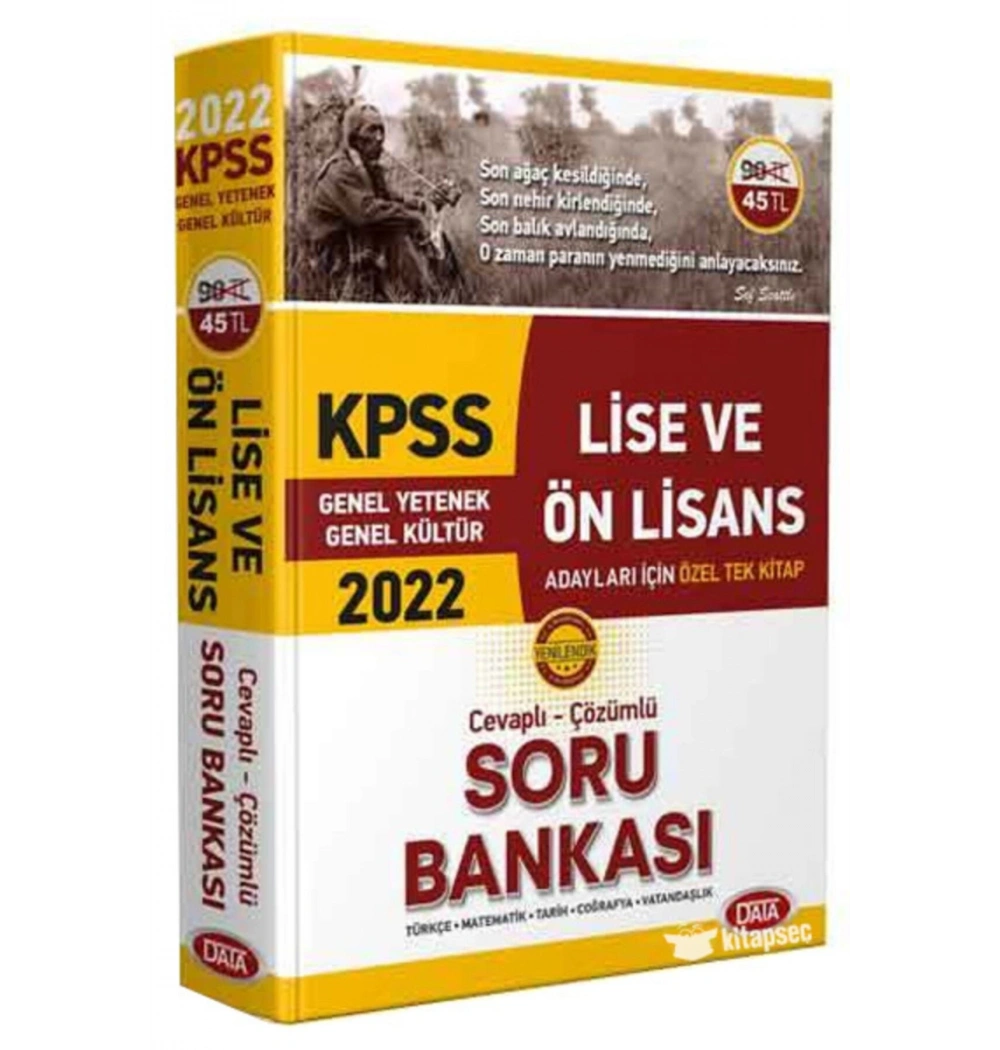 Data 2022 Kpss Lise Önlisans Gy Gk Çözümlü Soru Bankası