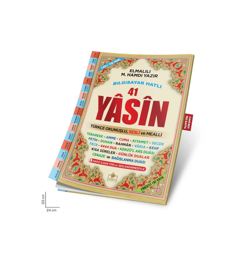 Merve 41 Yasin 032 Türkçe Okunuşlu Sesli Mealli Cami Boy Fihristli 192 Sayfa