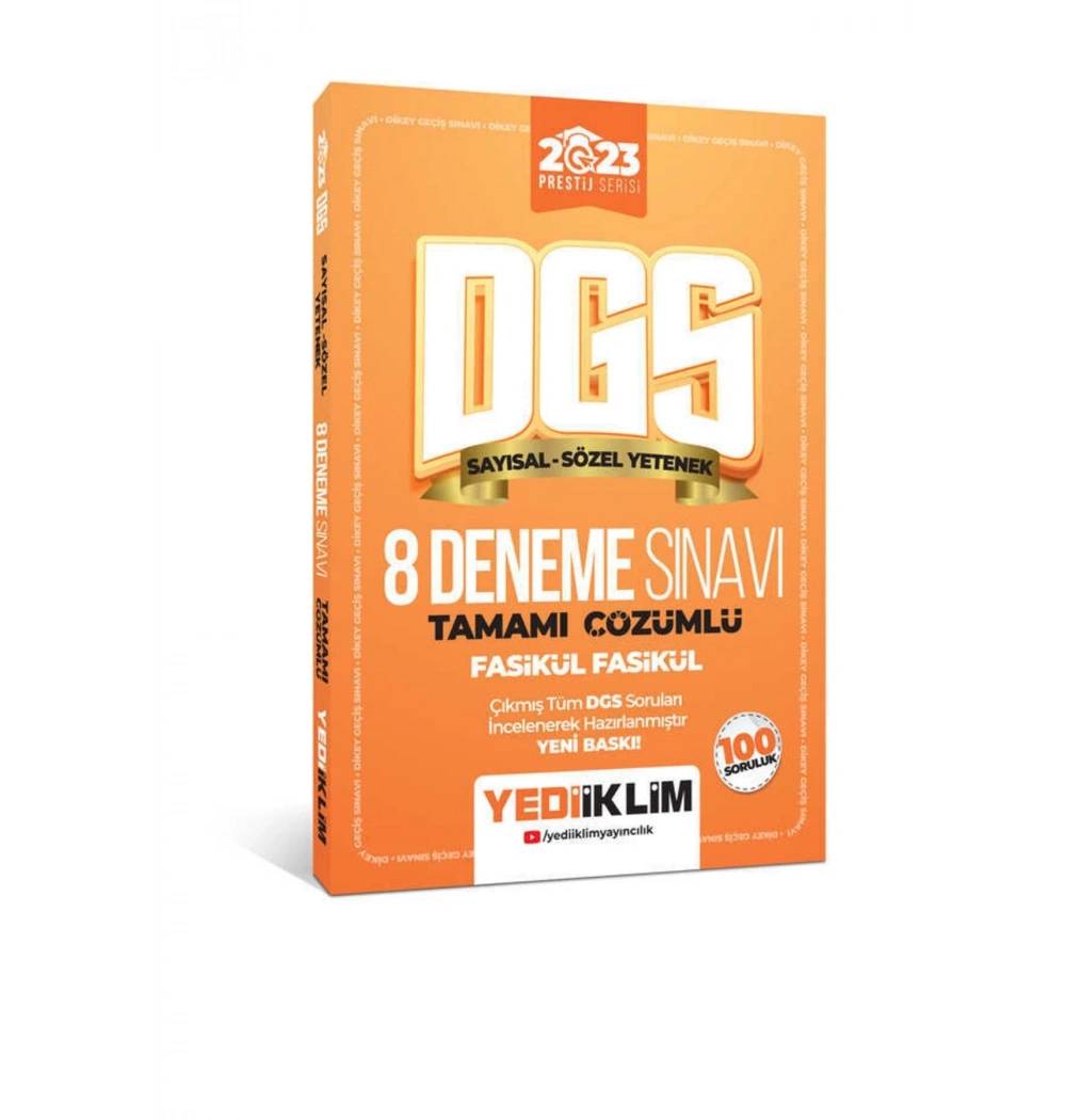 Dgs 2023 Sayısal Sözel 8 Çözümlü Deneme  Yediiklim