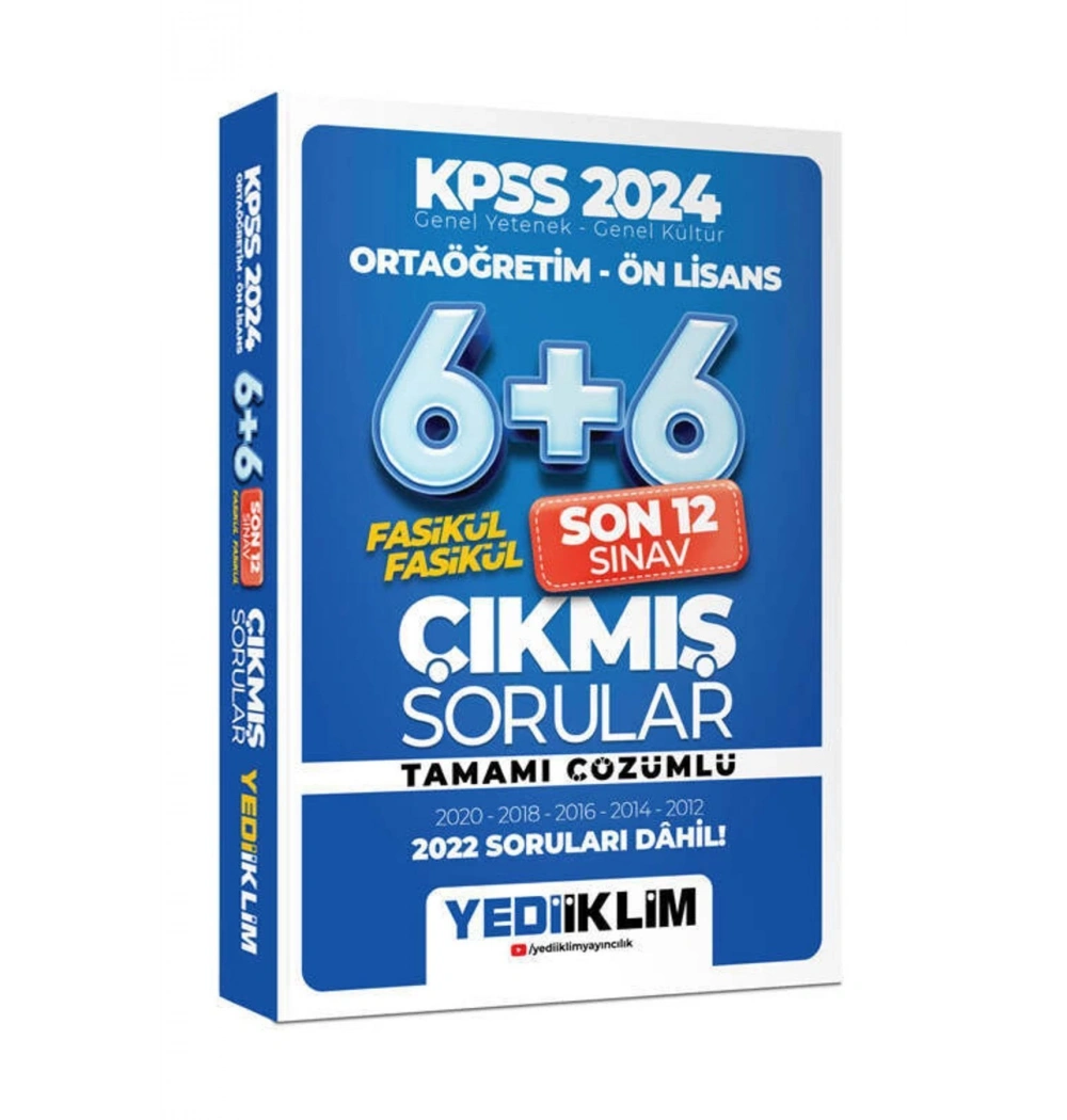 Kpss 2024 Ortaöğretim Önlisans Son 12 Sınav Çıkmış Çözümlü Sorular  Yediiklim