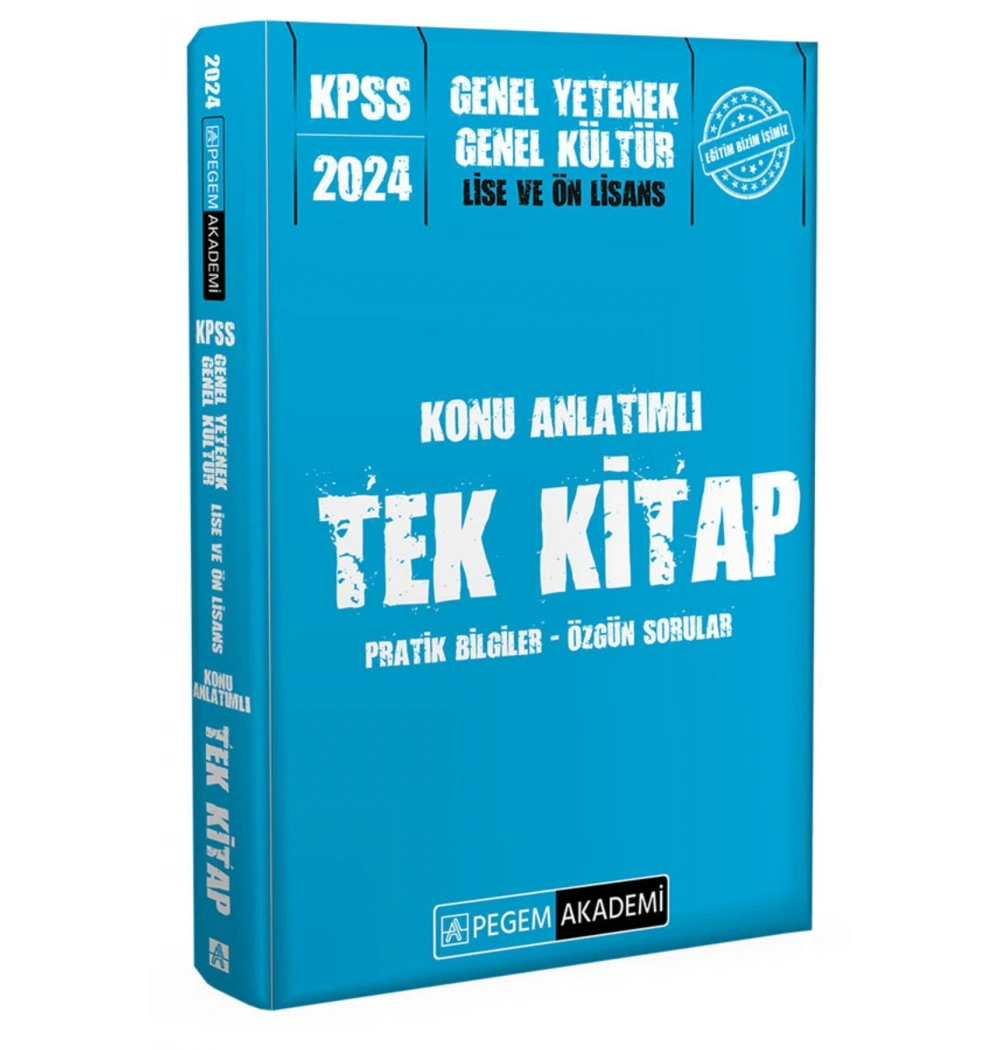 Pegem 2024 Kpss Gy Gk Lise Önlisans Konu Anlatımlı Tek Kitap