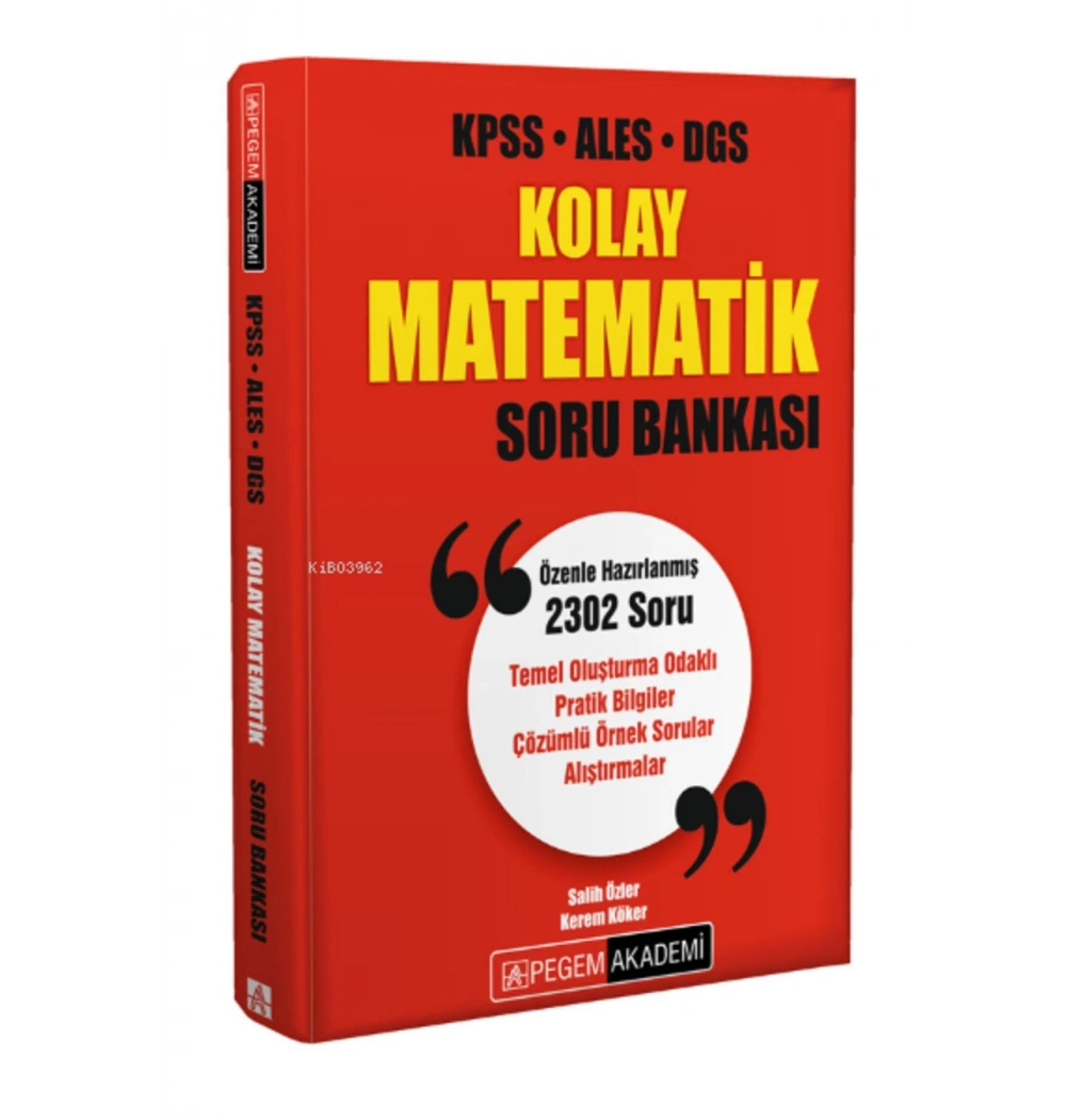 Pegem Kpss Ales Dgs Kolay Matematik Soru Bankası