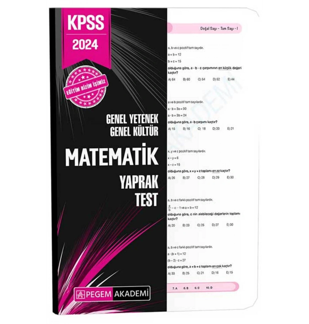 Pegem 2024 Kpss Gy Gk Matematik Yaprak Test