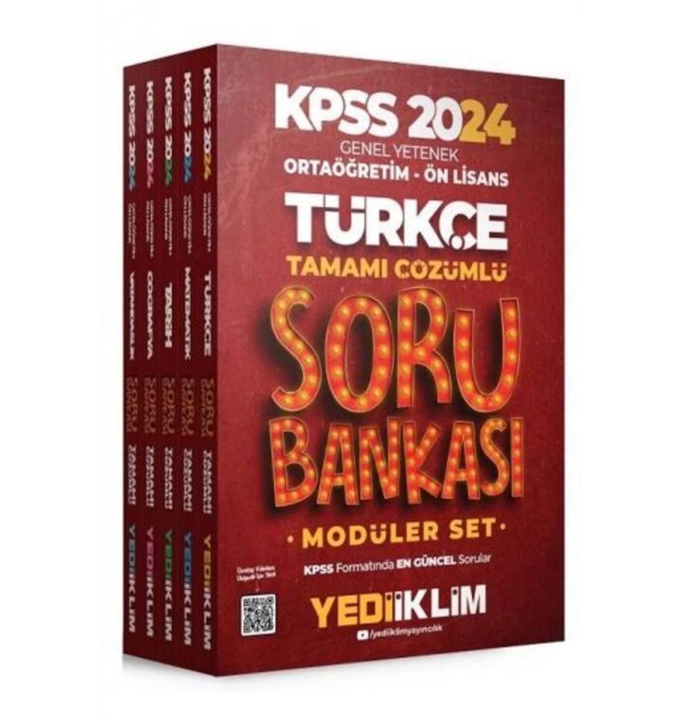 Kpss 2024 Gy Ortaöğretim Önlisans Modüler Soru Bankası Seti 5 Li  Yediiklim