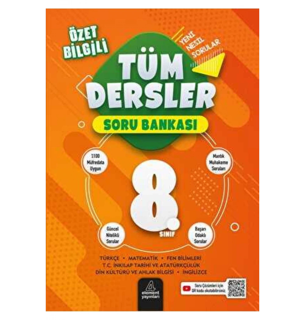 Element 8.Sınıf Tüm Dersler Soru Bankası Özet Bilgili
