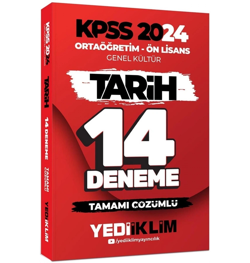 Kpss 2024 Ortaöğretim Önlisans Tarih 14 Deneme  Yediiklim