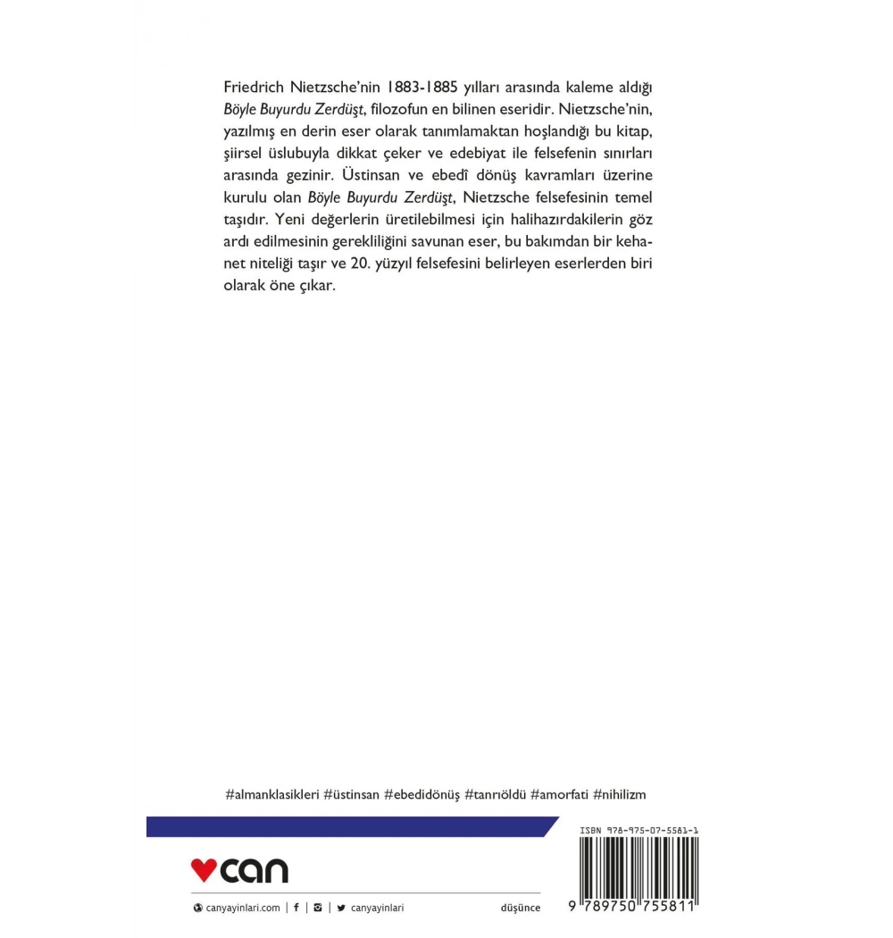 Böyle Buyurdu Zerdüşt Nıetzsche Can Yayın