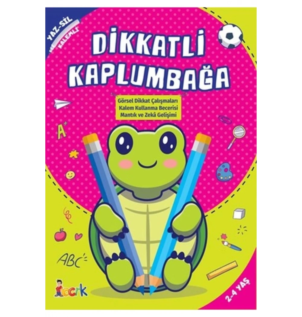 Dikkatli Kaplumbağa Yaz Sil Kalemli 2-4 Yaş  Bıcırık