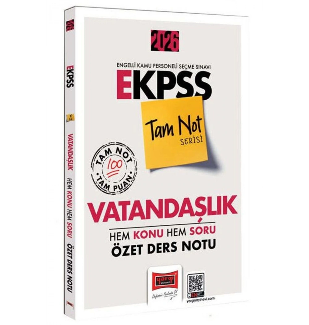 Yargı 2026 E-Kpss Vatandaşlık Özet Ders Notu Tam Not Serisi