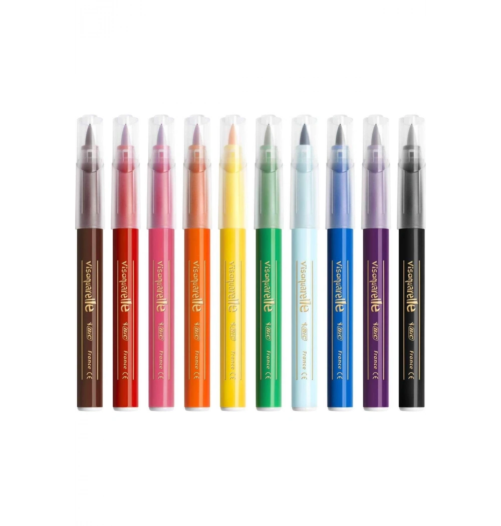 Bic Kids Vısa 10 Lu Fırça Uçlu Keçeli Boyama Kalemi 828964