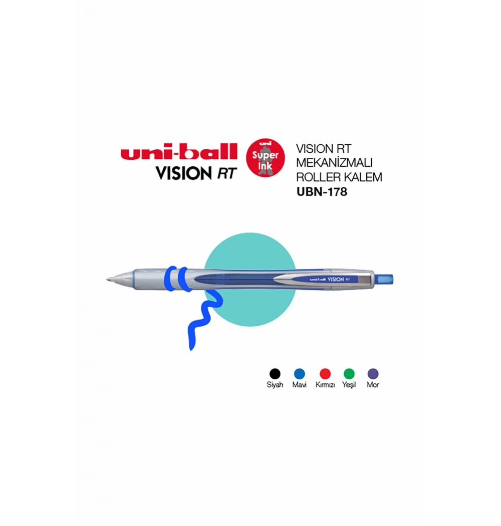 Uniball Vısıon Rt 0.8 Mekanik Roller Kalem Mavi