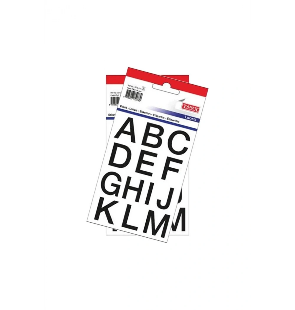 Tanex Stc-411 Şeffaf Harf Etiketi 2Li