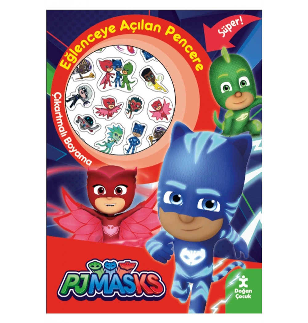 Pjmasks Eğlenceye Açılan Pencere  Çıkartmalı Boyama Doğan Çocuk