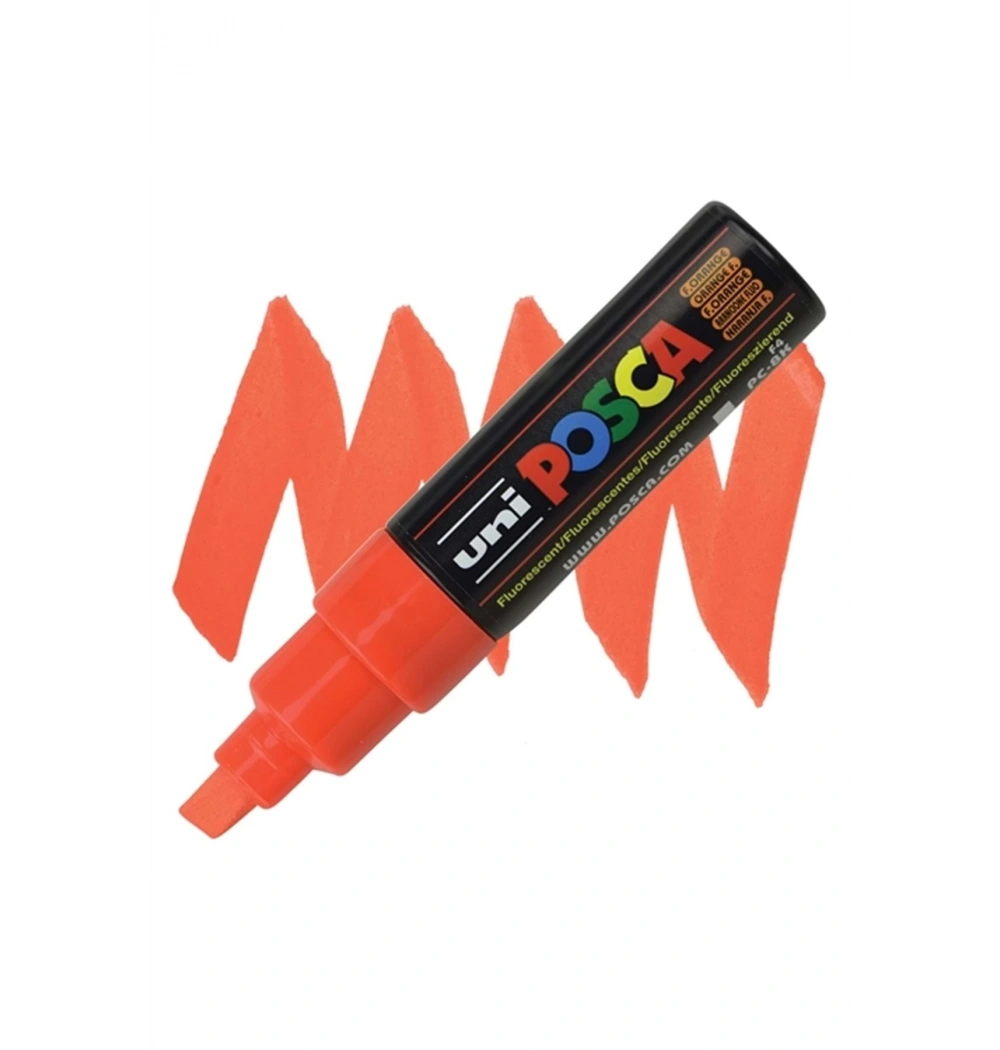 Uni Posca 8.0 Su Bazlı Poster Markörü F.Turuncu Pc-8K
