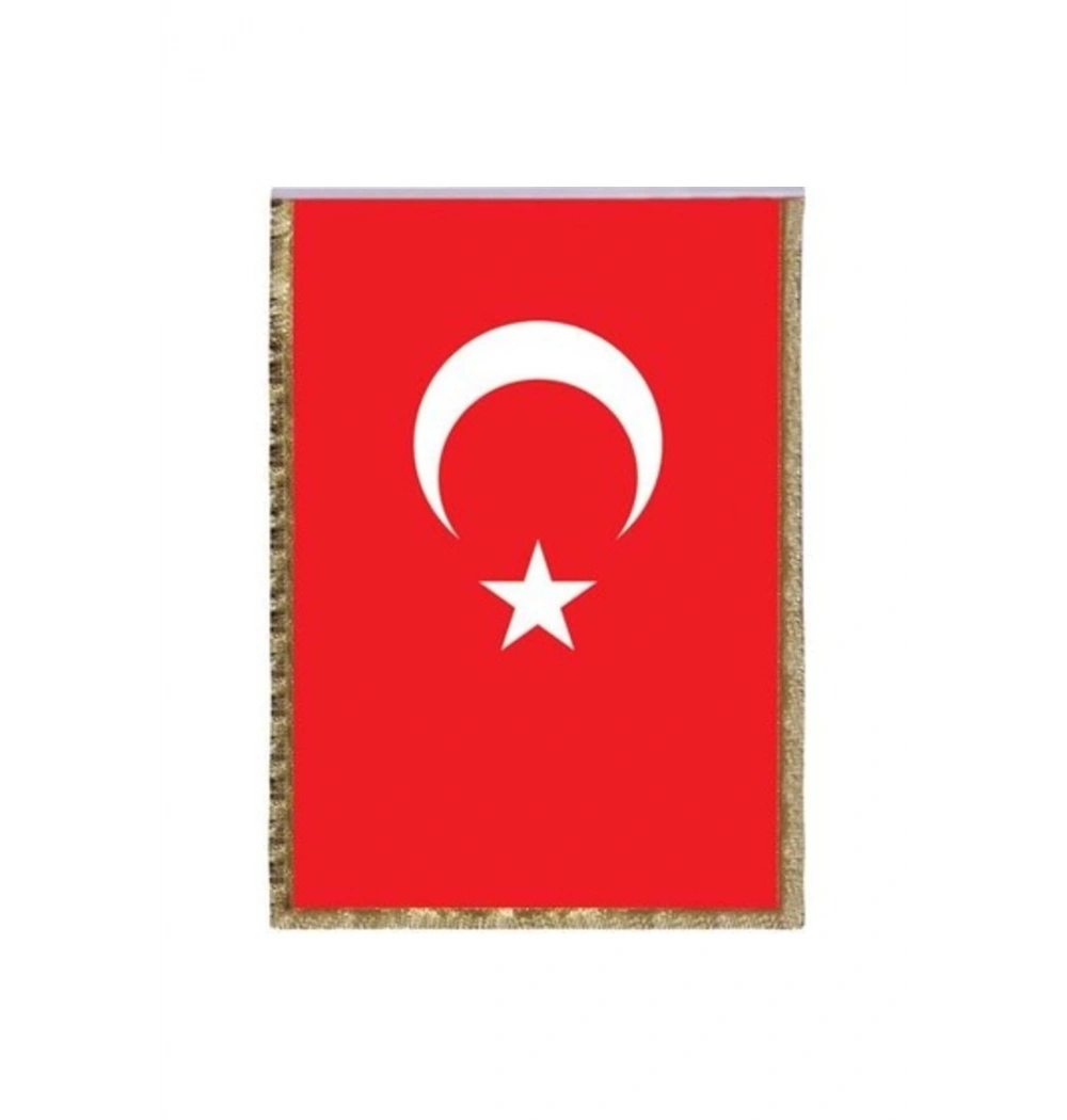 Vatan Makam Türk Bayrağı 100X150 Simli Vt207