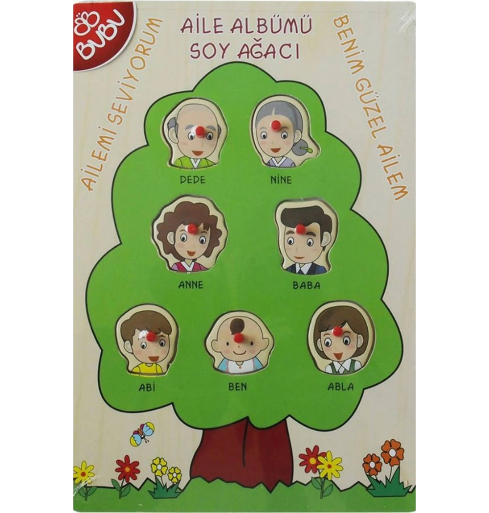 Bu-Bu Ahşap Puzzle Aile Soyağacı 30X21,5X0,8 Cm Kod:Bubu-Ap0054