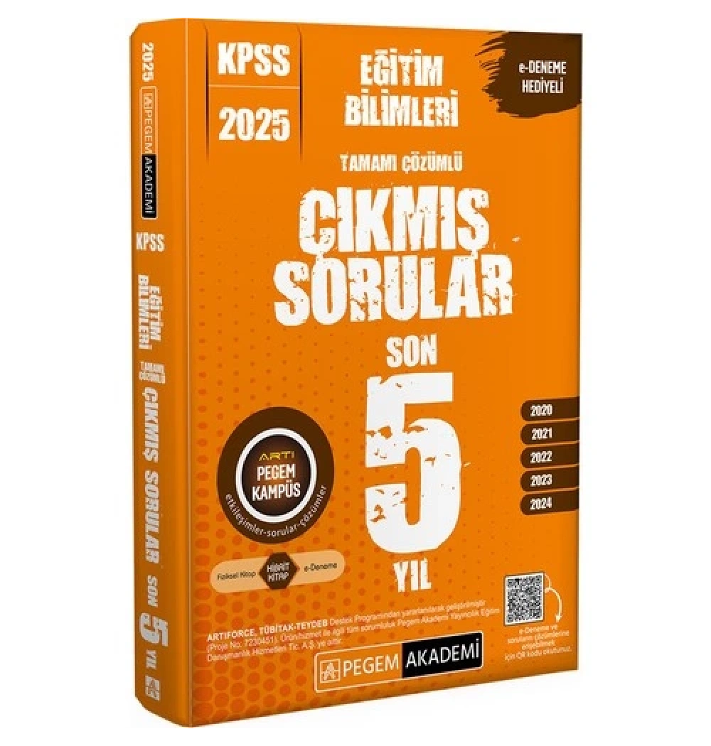 Pegem 2025 Kpss Eğitim Bilimleri 2020-2024 Son 5 Yil Çikmiş Çözümlü Sorular