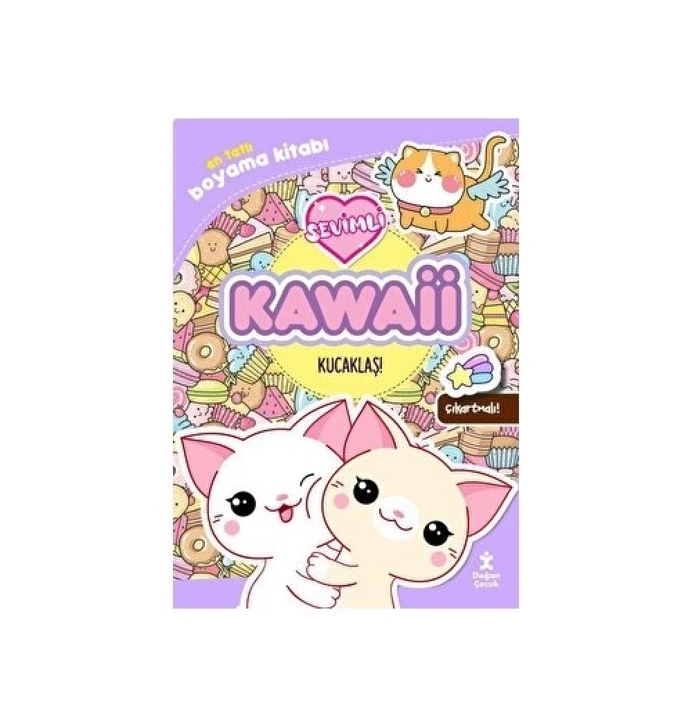 Sevimli Kawaii Kucaklaştı En Tatlı Boyama Kitabı Çıkartmalı Doğan Doğan Çocuk