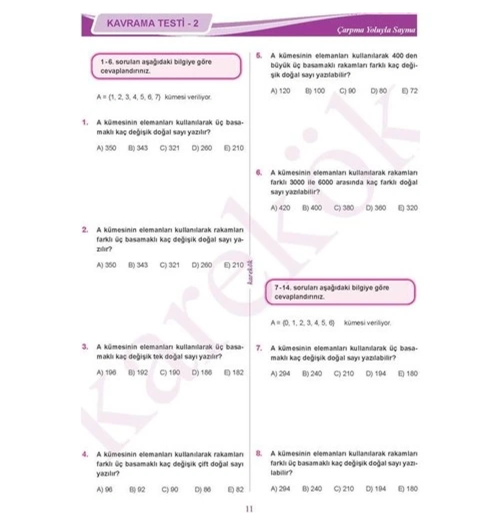 Karekök 10.Sınıf Matematik Soru Bankası