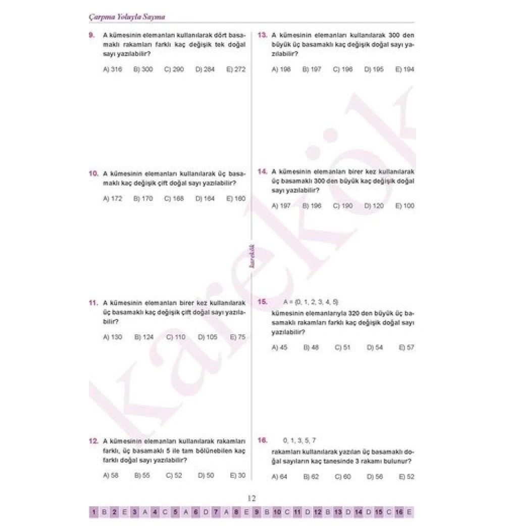 Karekök 10.Sınıf Matematik Soru Bankası