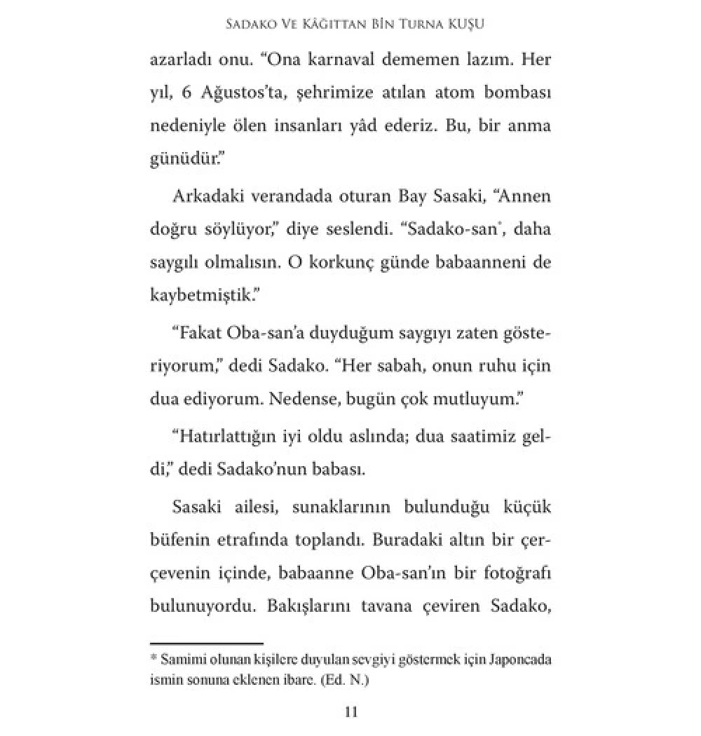 Sadako Ve Kağıttan Bin Turna Kuşu Elenor Coerr Beyaz Balina