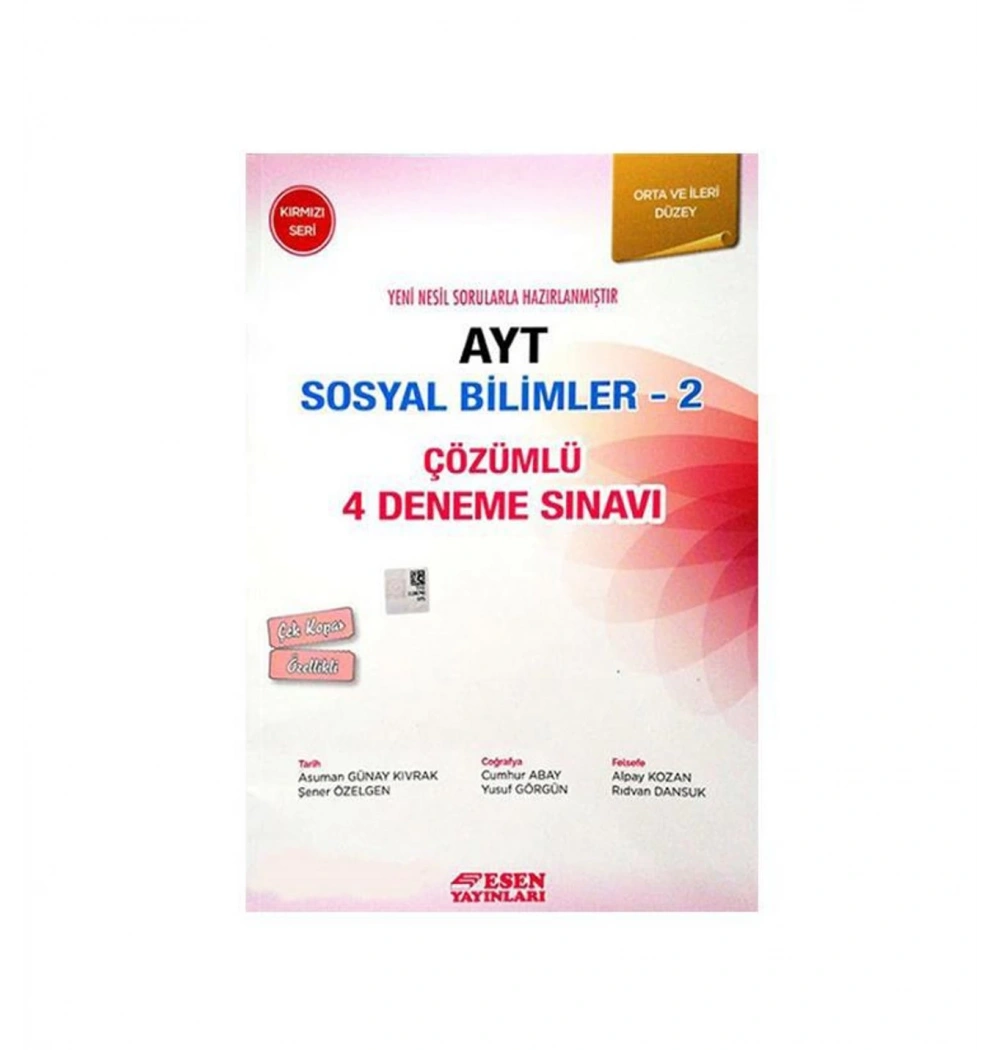 Ayt Sosyal Bilimler-2 Orta İleri Düzey Kırmızı Seri 4 Deneme Esen