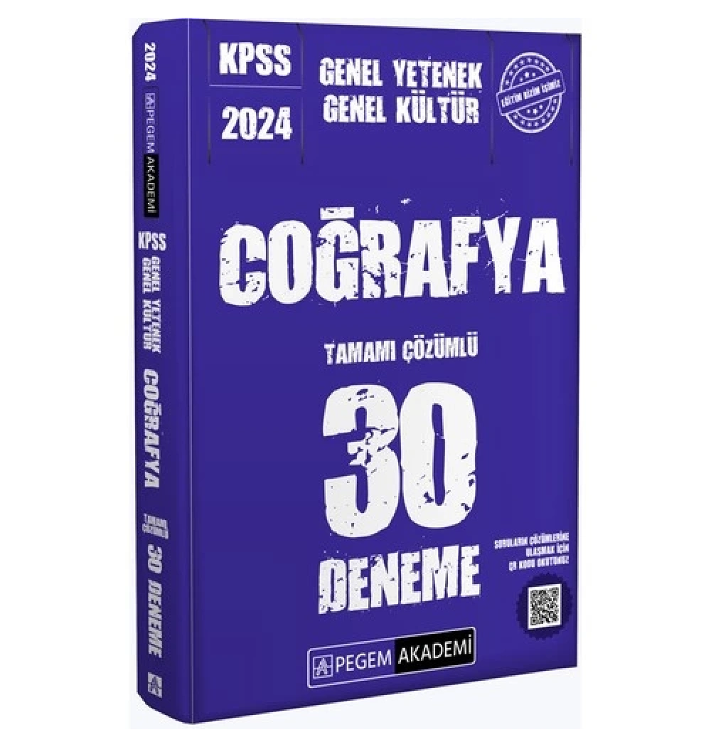 Pegem 2024 Kpss Gk Gy Coğrafya 30 Çözümlü Deneme