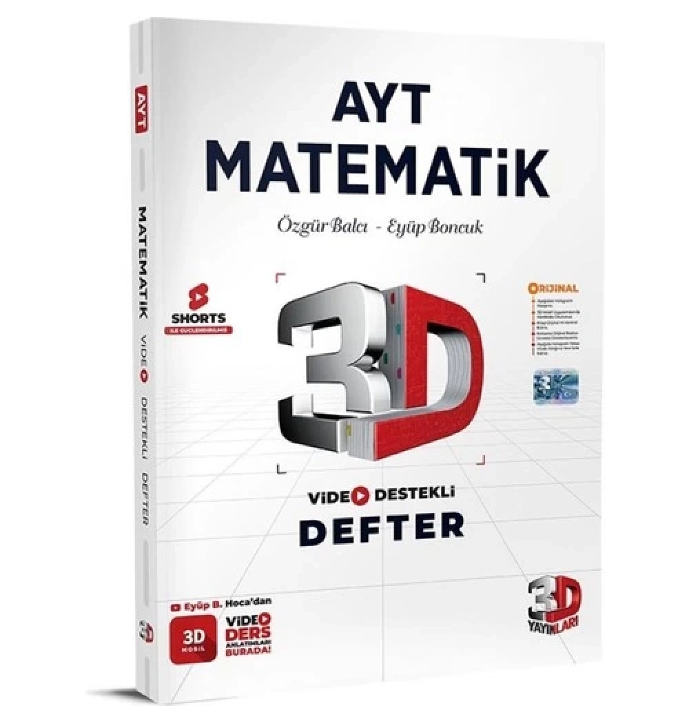 3D Ayt Matematik Video Destekli Defter Özgür Balcı