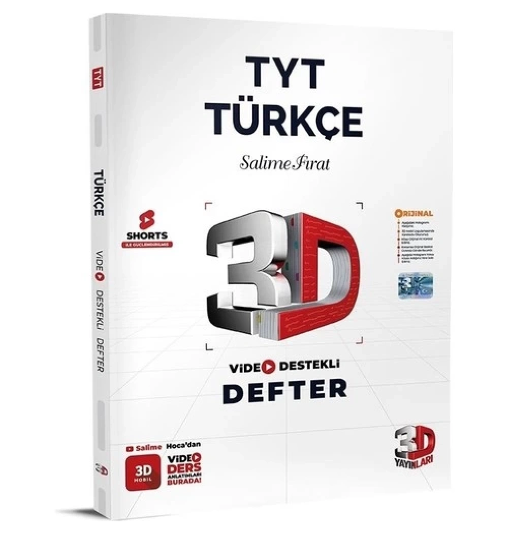 3D Tyt Türkçe Video Destekli Defter