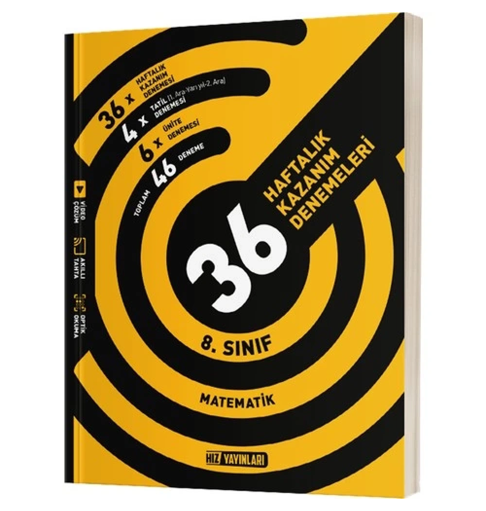 Hız 8.Sınıf Matematik 36 Haftalık Kazanım Denemeleri