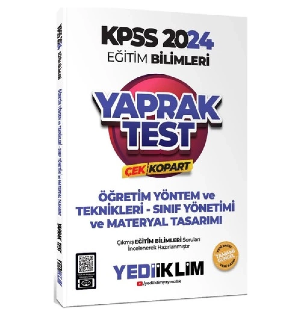 Kpss 2024 Eğitim Bilimleri Öğretim Yöntem Teknikleri Yaprak Test  Yediiklim