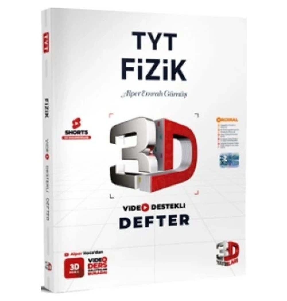 3D Tyt Fizik Video Destekli Defter