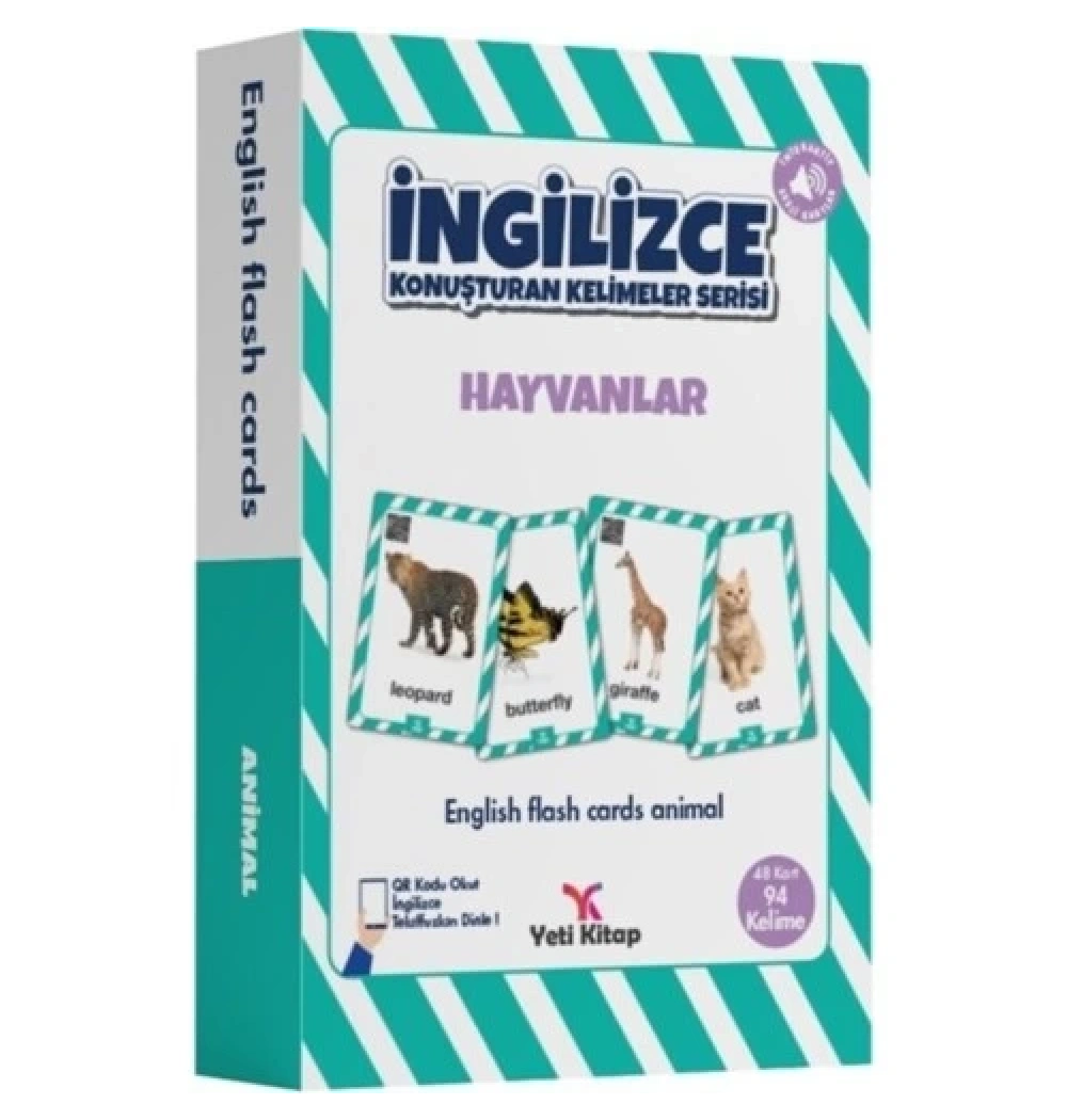 İngilizce Hayvanlar Kelime Kartları Yeti Kitap