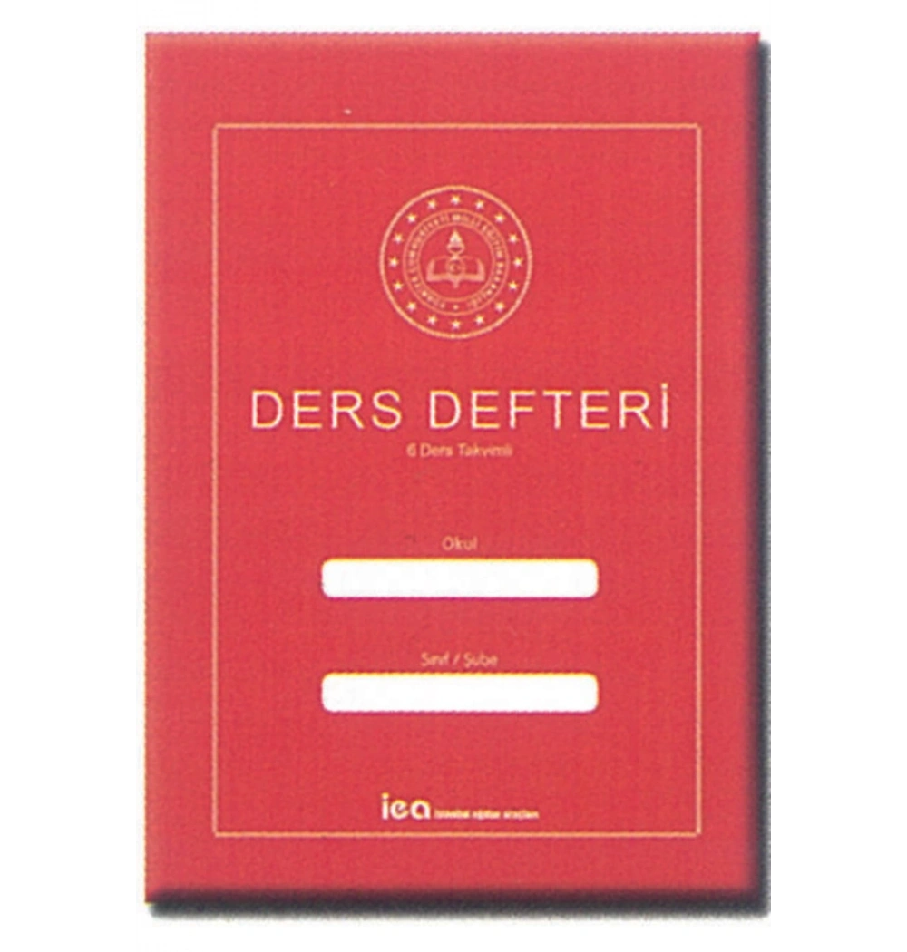 6 Ders Takvimli Kuşe Sert Kapak Ders Defteri  Bordo İea
