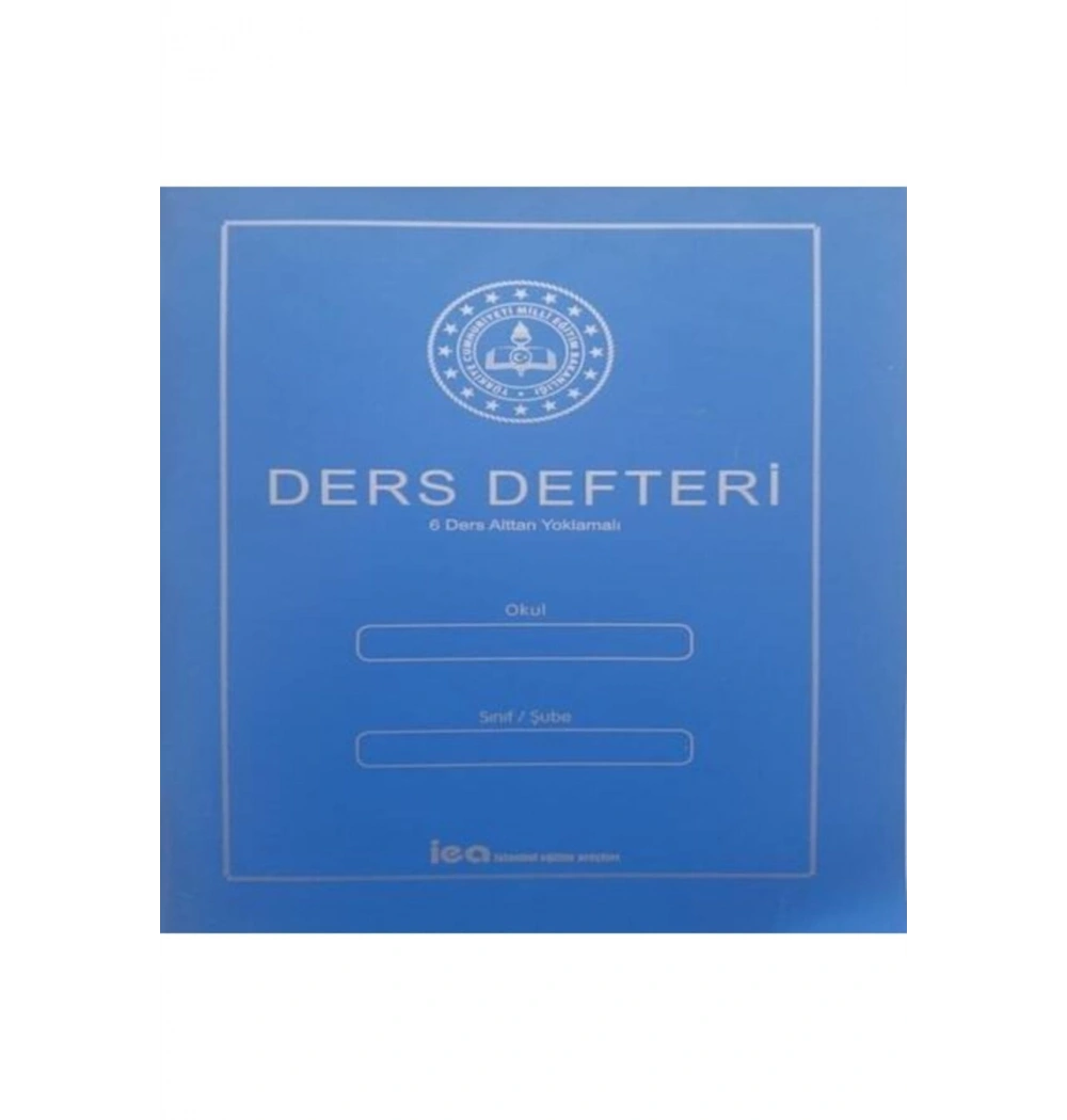 6 Ders Alttan Yoklamalı Kuşe Sert Kapak Ders Defteri Mavi İea