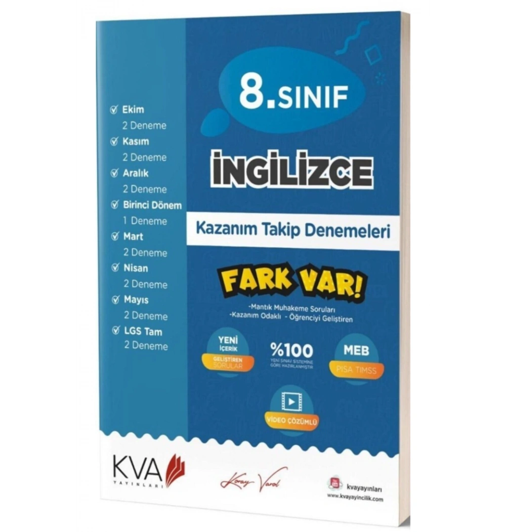*Kampanya*  8.Sınıf İngilizce Kazanım Takip Denemeleri Koray Varol Akademi