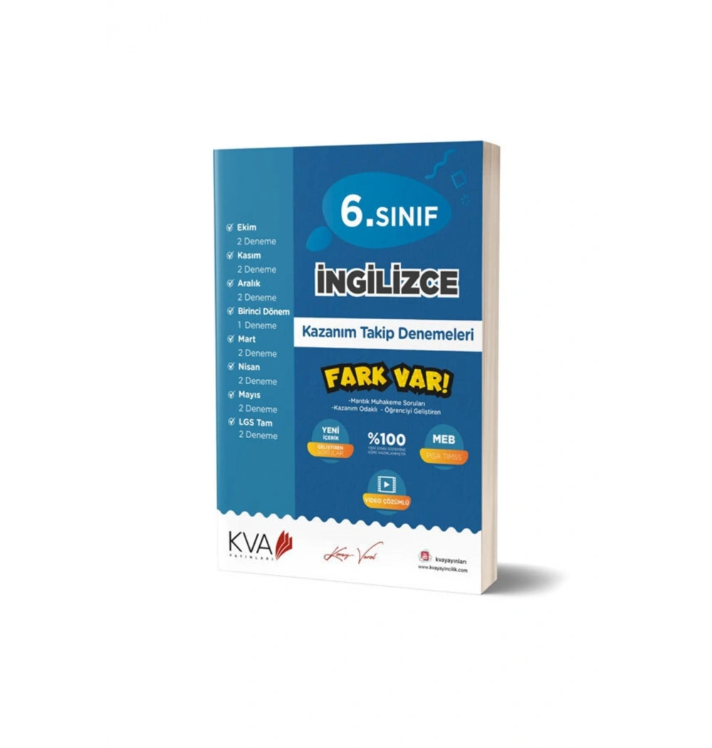 Kva 6.Sınıf İngilizce Kazanım Takip Denemeleri Koray Varol Akademi