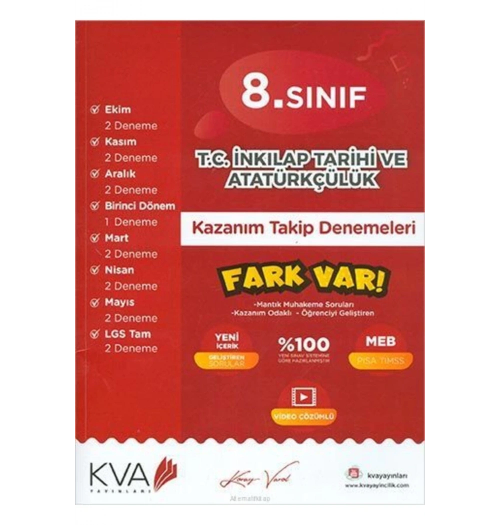 *Kampanya* 8.Sınıf İnkılap Tarihi Kazanım Takip Denemeleri Koray Varol Akademi