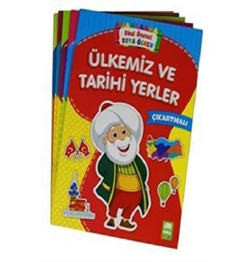 Okul Öncesi Boya Öğren Serisi Çıkartmalı Boyama Kitabı Ema Çocuk