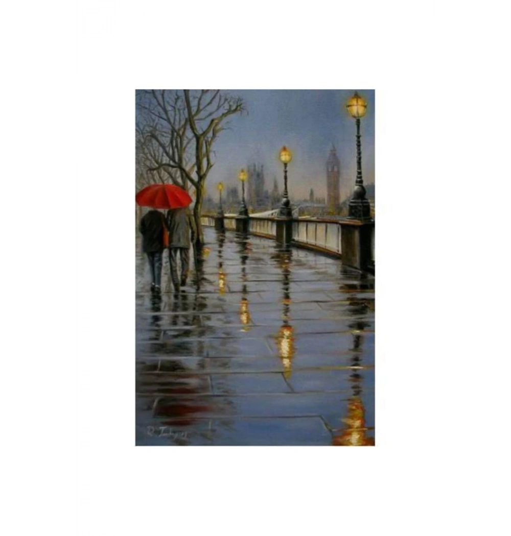 Sayılarla Boyama Seti 30X40 Cm Tuval İstanbula Yağan Yağmur