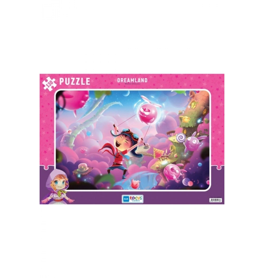 Blue Focus 130  Parça Puzzle Dreamland Masal Dünyası Mavi Lale