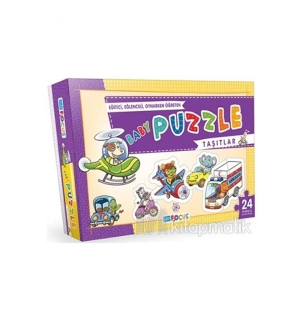 Blue Focus Kutulu Taşıtlar 24 Parçalı Puzzle Mavi Lale