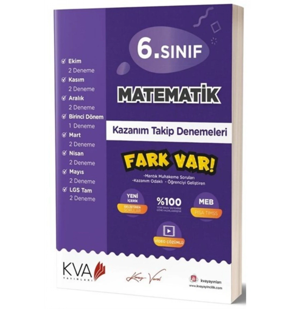 Kva 6.Sınıf Matematik Kazanım Takip Denemeleri Koray Varol Akademi