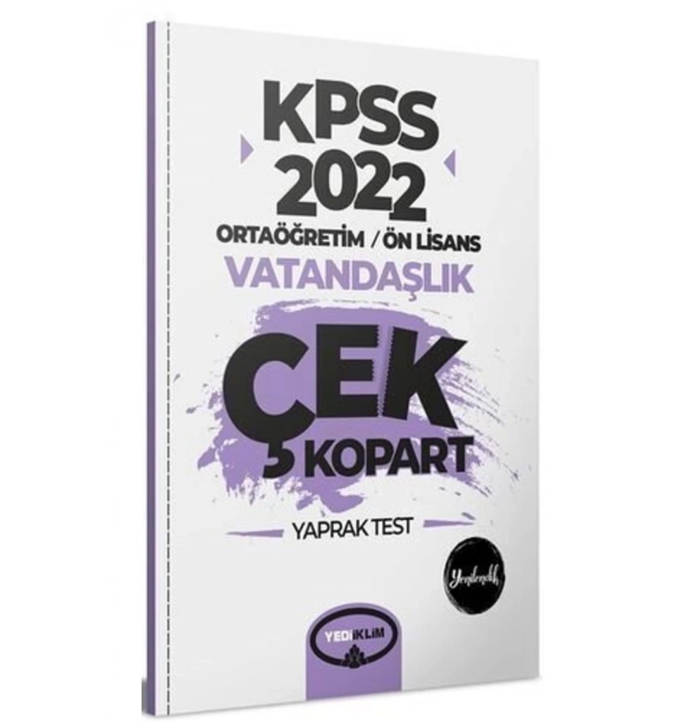 2022 Kpss Ortaöğretim Önlisans Vatandaşlık Yaprak Test  Yediiklim