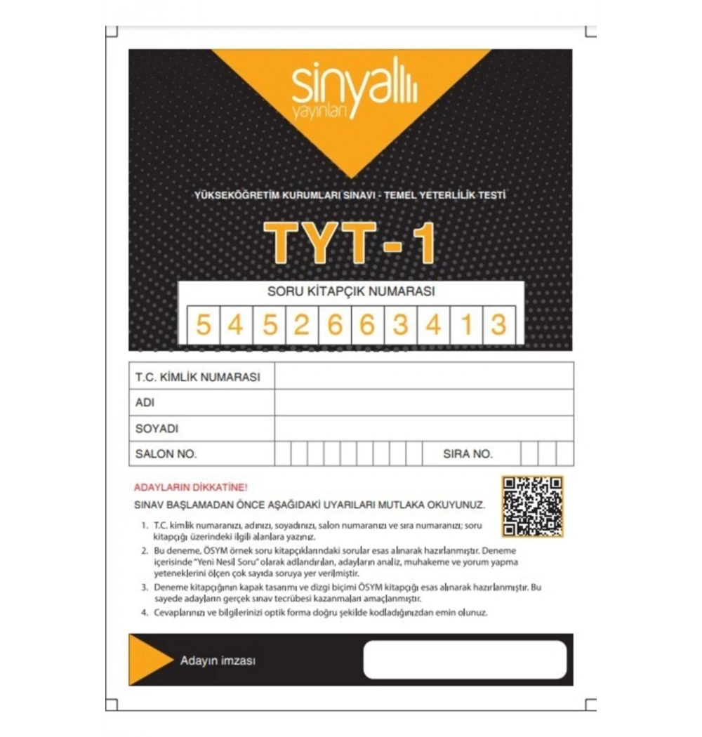 Sinyal Tyt Tüm Dersler 3 Deneme