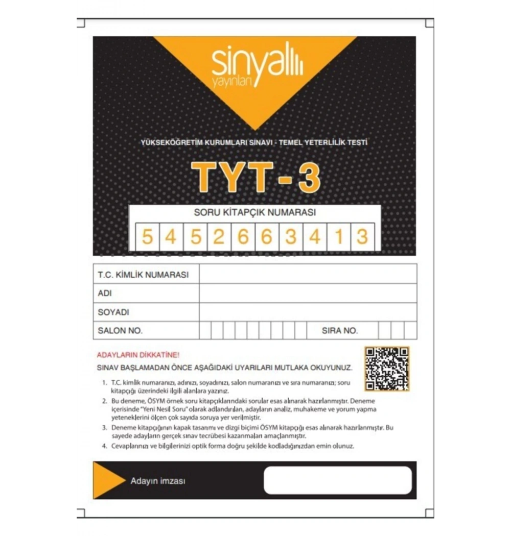 Sinyal Tyt Tüm Dersler 3 Deneme
